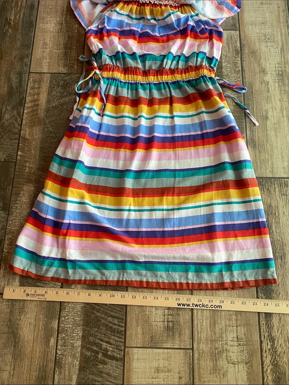 Dreamers Multicolor Striped Elastic-Waist dress 🆕 - Picture 9 of 10
